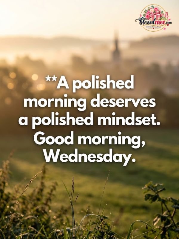 A polished morning deserves a polished mindset. Good morning, Wednesday.