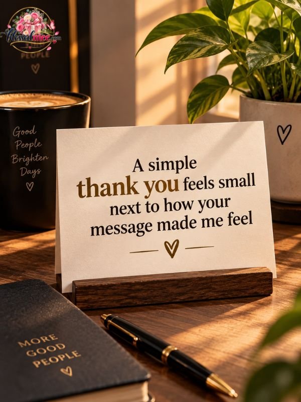 A simple thank you feels small next to how your message made me feel