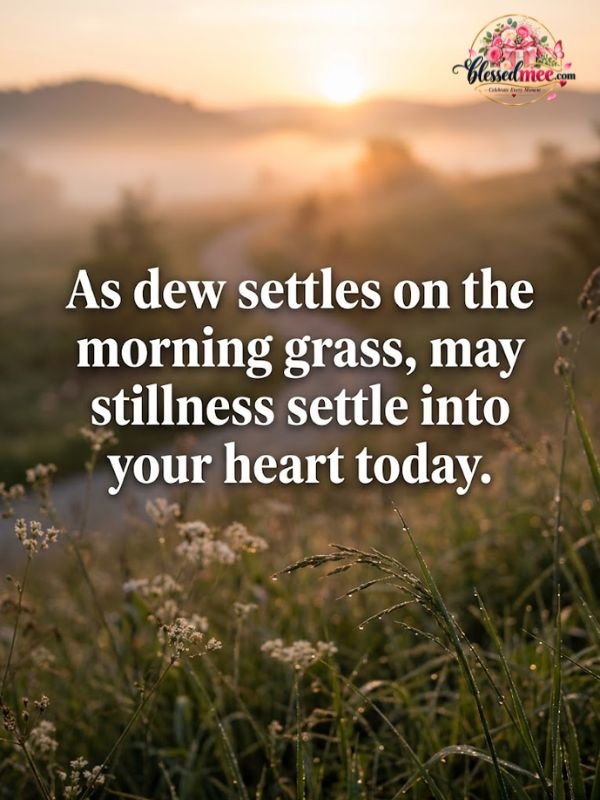 As dew settles on the morning grass, may stillness settle into your heart today
