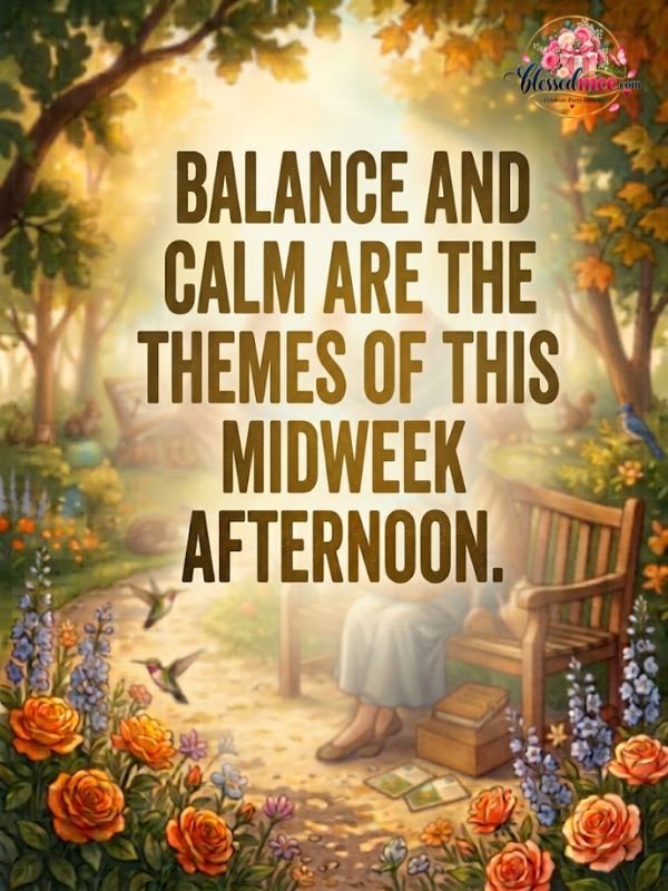 Balance and calm are the themes of this midweek afternoon