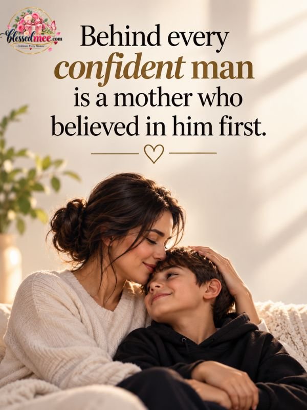 Behind every confident man is a mother who believed in him first