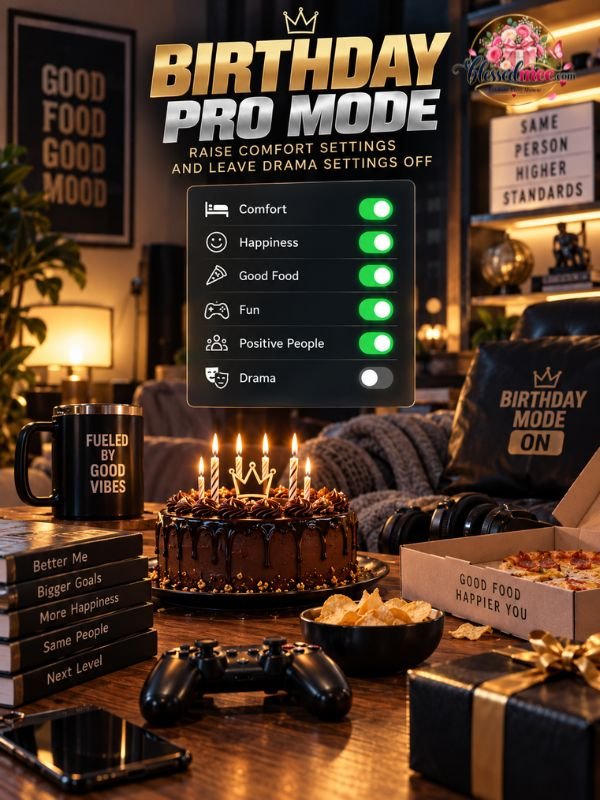 Birthday pro mode, raise comfort settings and leave drama settings off 🔧😌
