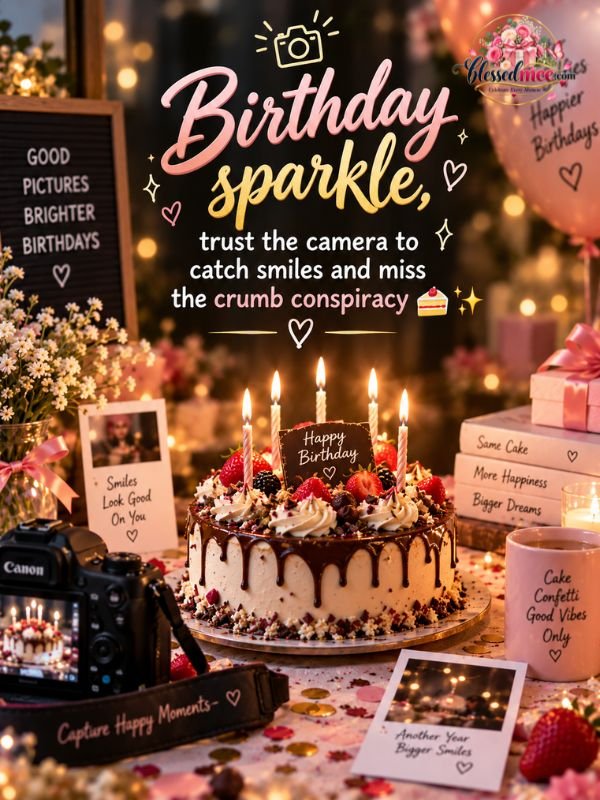 Birthday sparkle, trust the camera to catch smiles and miss the crumb conspiracy ✨🍰