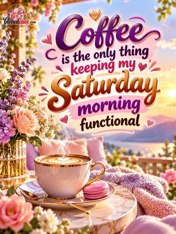 Coffee is the only thing keeping my Saturday morning functional