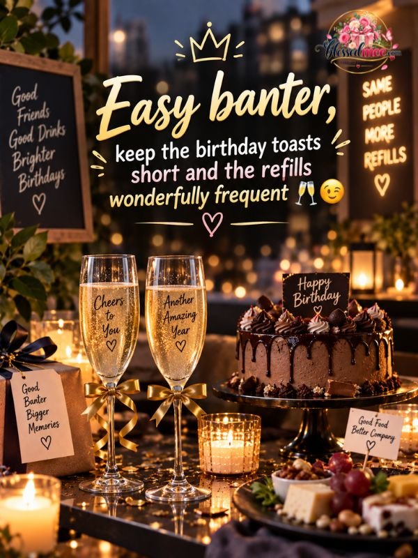 Easy banter, keep the birthday toasts short and the refills wonderfully frequent 🥂😉