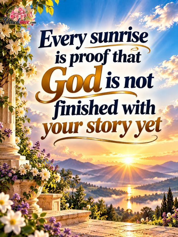 Every sunrise is proof that God is not finished with your story yet