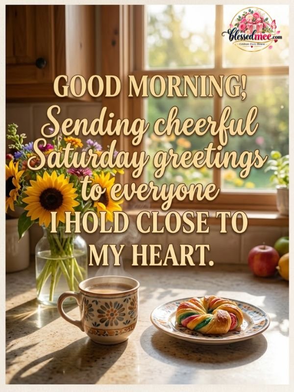 Good morning! Sending cheerful Saturday greetings to everyone I hold close to my heart