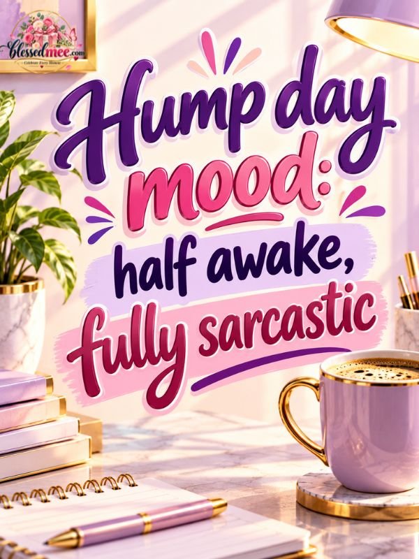 Hump day mood half awake, fully sarcastic