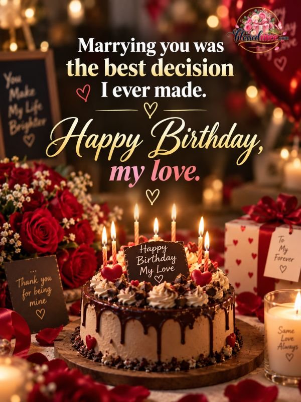 Marrying you was the best decision I ever made. Happy birthday, my love