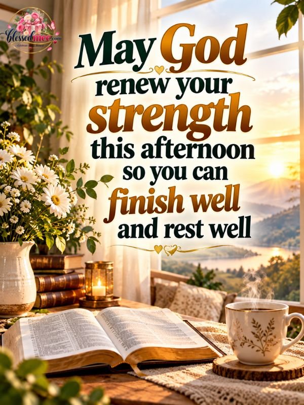 May God renew your strength this afternoon so you can finish well and rest well