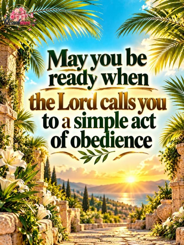 May you be ready when the Lord calls you to a simple act of obedience