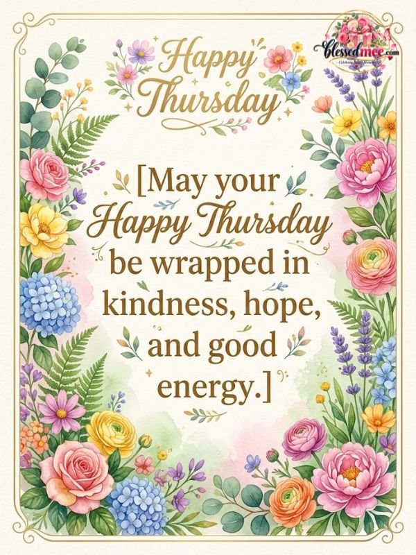 May your Happy Thursday be wrapped in kindness, hope, and good energy