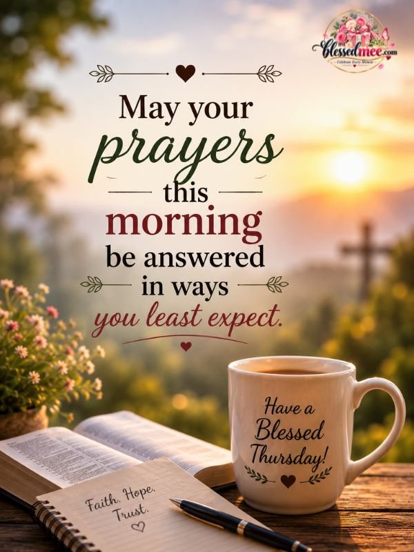 May your prayers this morning be answered in ways you least expect
