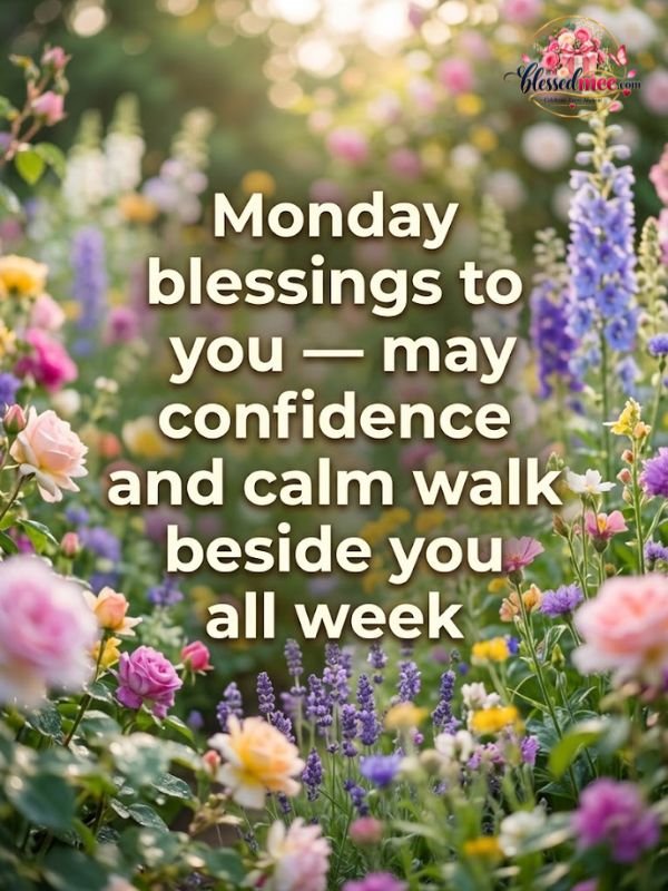 Monday blessings to you — may confidence and calm walk beside you all week