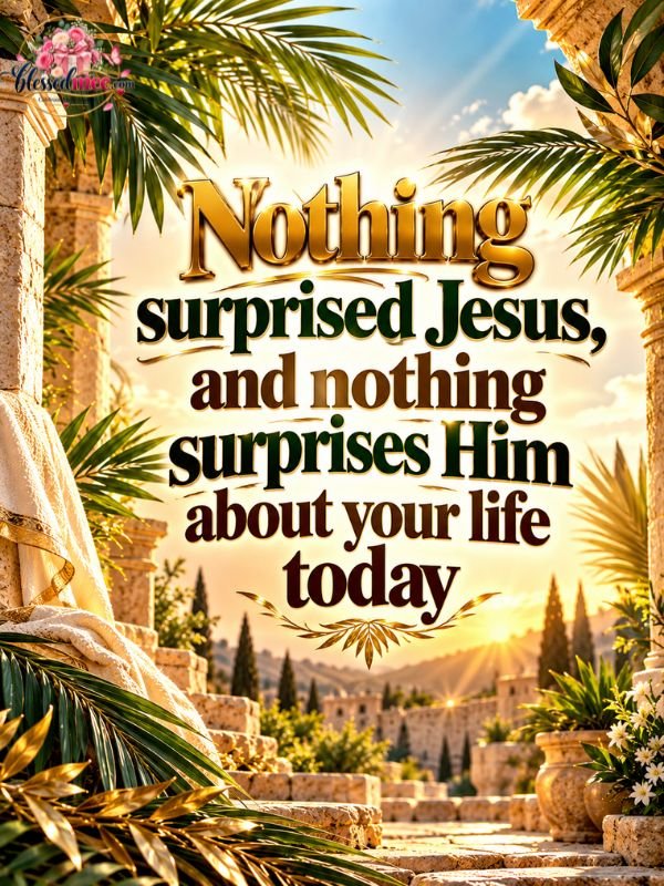 Nothing surprised Jesus, and nothing surprises Him about your life today