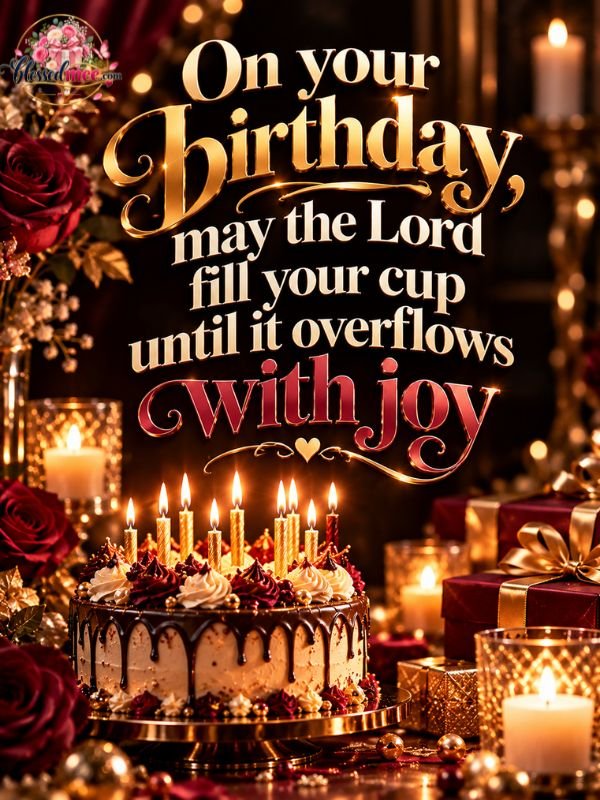 On your birthday, may the Lord fill your cup until it overflows with joy