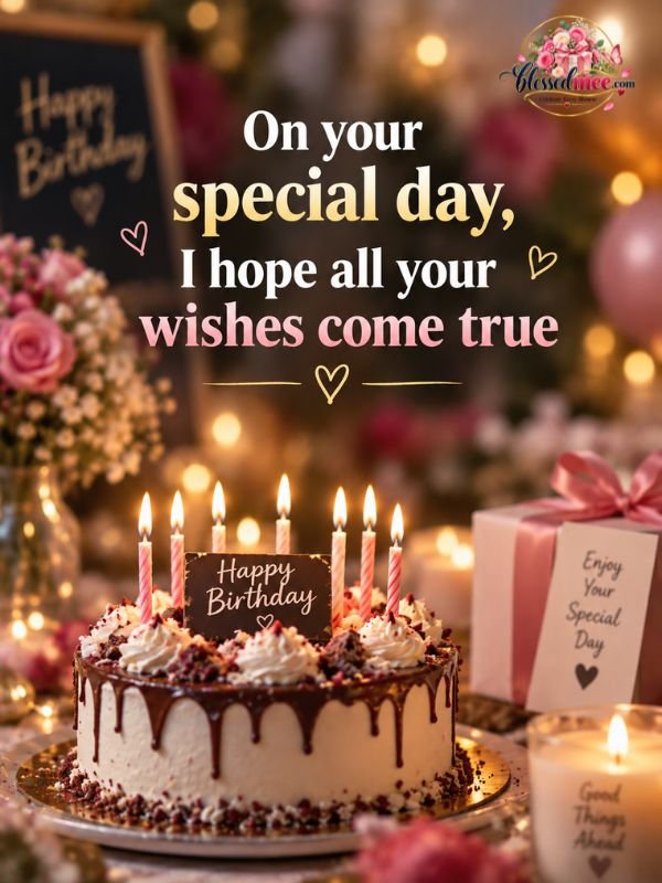 On your special day, I hope all your wishes come true