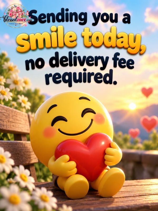 Sending you a smile today, no delivery fee required
