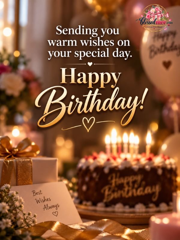 Sending you warm wishes on your special day. Happy Birthday!