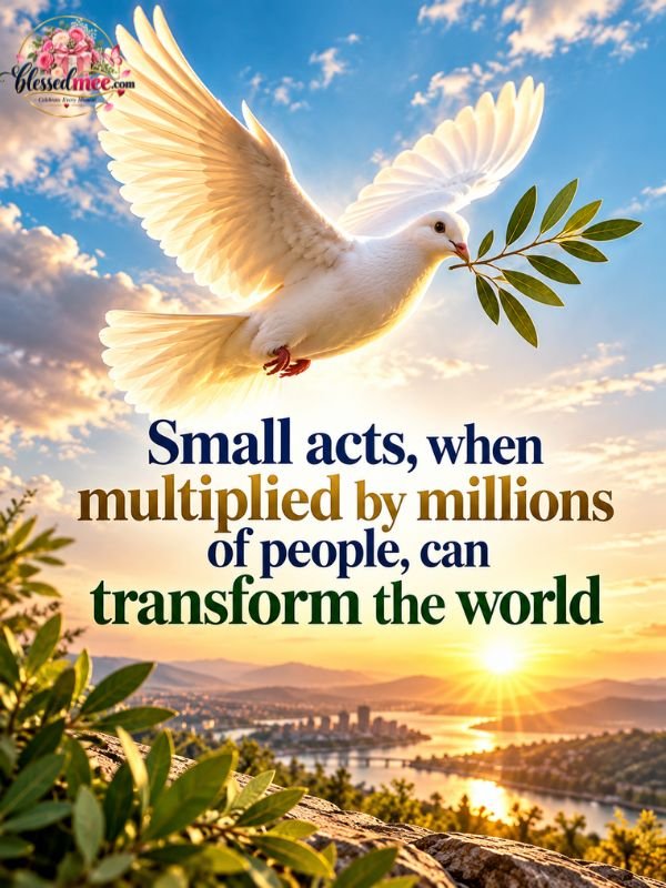 Small acts, when multiplied by millions of people, can transform the world