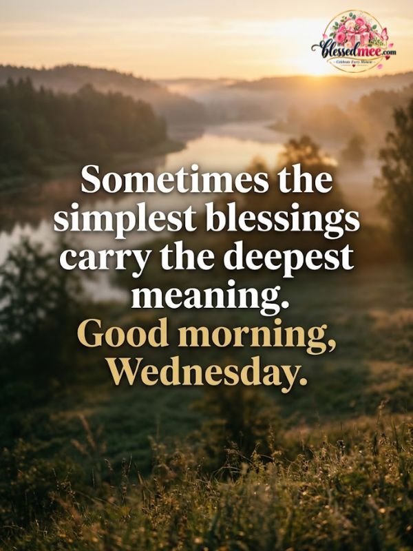 Sometimes the simplest blessings carry the deepest meaning. Good morning, Wednesday