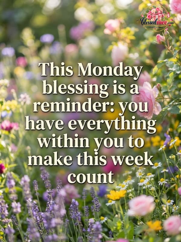 This Monday blessing is a reminder you have everything within you to make this week count