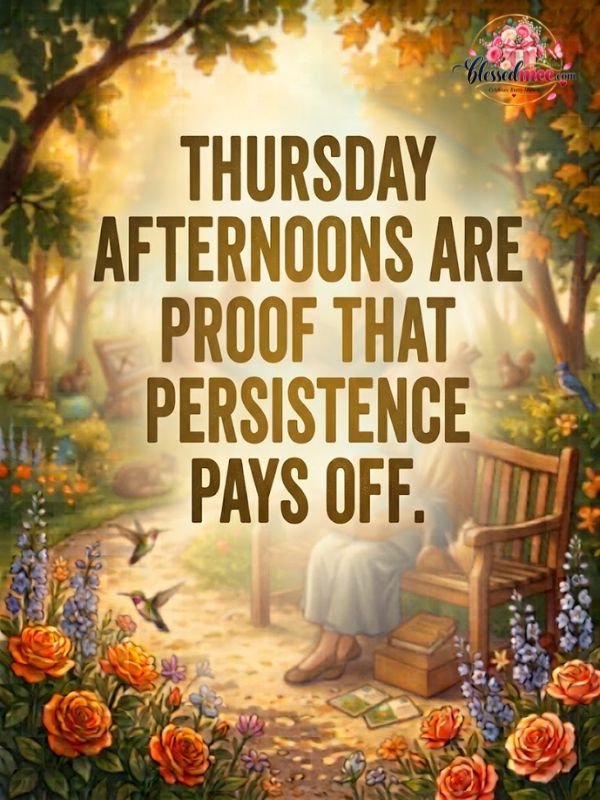 Thursday afternoons are proof that persistence pays off