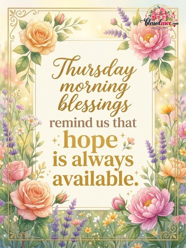 Thursday morning blessings quotes remind us that hope is always available