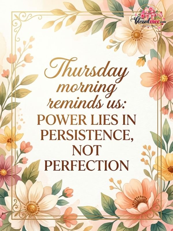 Thursday morning reminds us power lies in persistence, not perfection