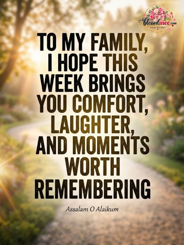 To my family, I hope this week brings you comfort, laughter, and moments worth remembering