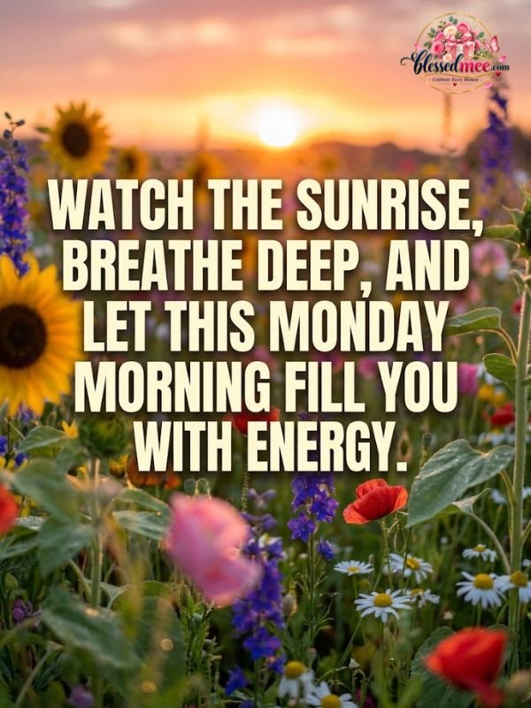 Watch the sunrise, breathe deep, and let this Monday morning fill you with energy