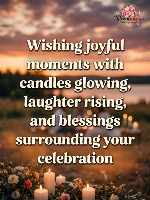 Wishing joyful moments with candles glowing, laughter rising, and blessings surrounding your celebration