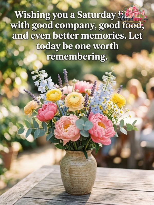 Wishing you a Saturday filled with good company, good food, and even better memories. Let today be one worth remembering