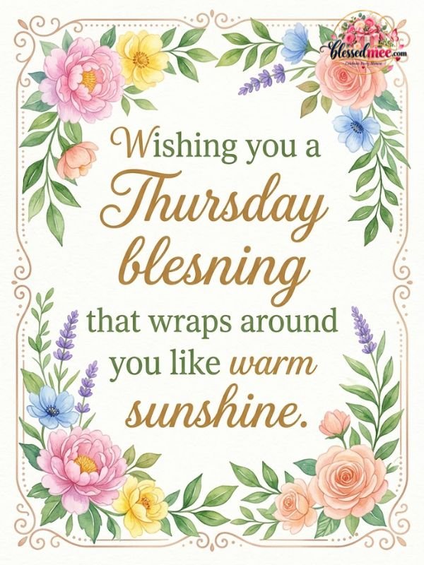 Wishing you a Thursday morning blessing that wraps around you like warm sunshine