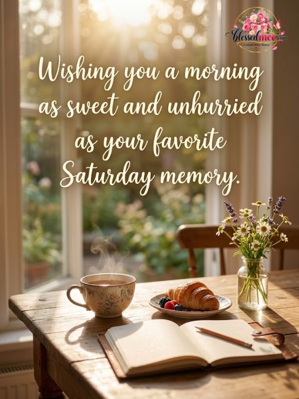 Good morning! May your Saturday be wrapped in sunshine, laughter, and every little blessing you deserve