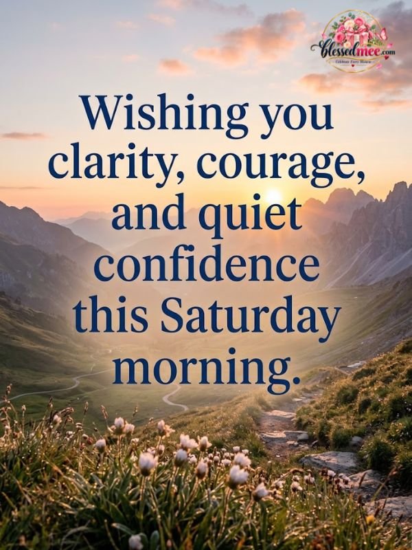 Wishing you clarity, courage, and quiet confidence this Saturday morning