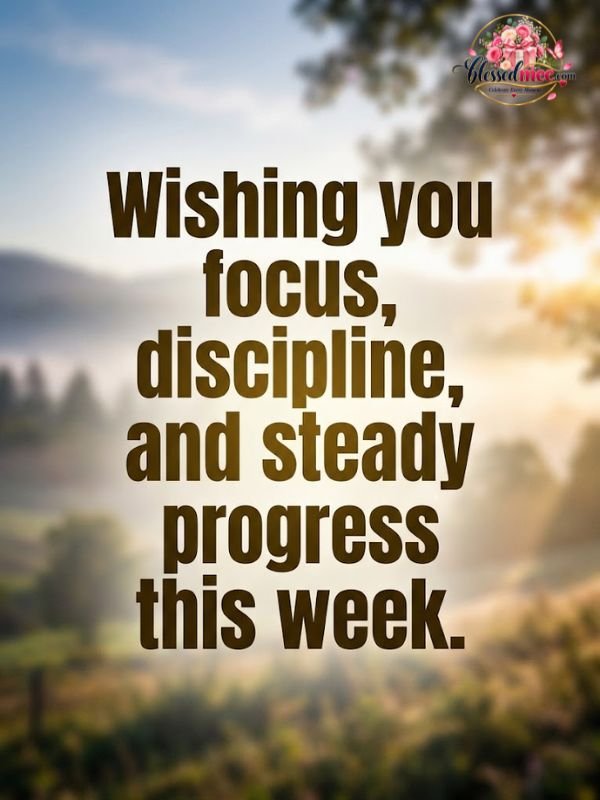 Wishing you focus, discipline, and steady progress this week