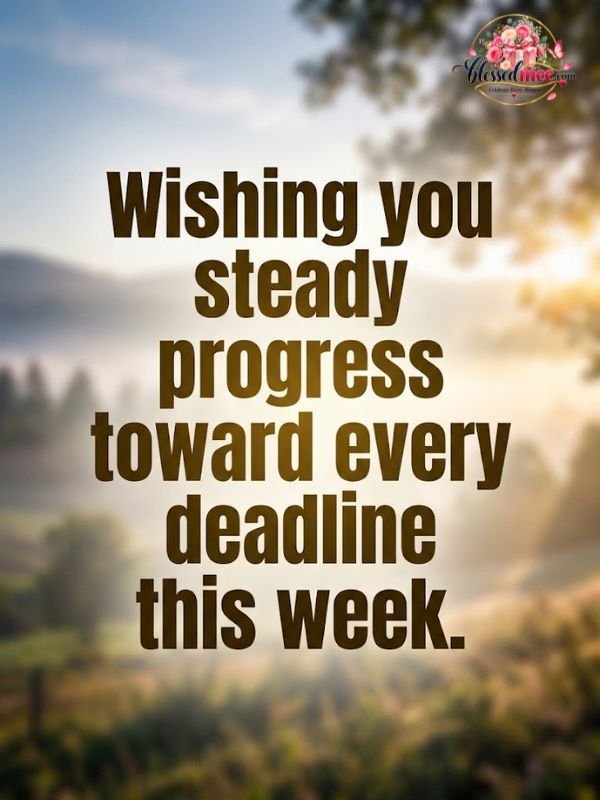 Wishing you steady progress toward every deadline this week