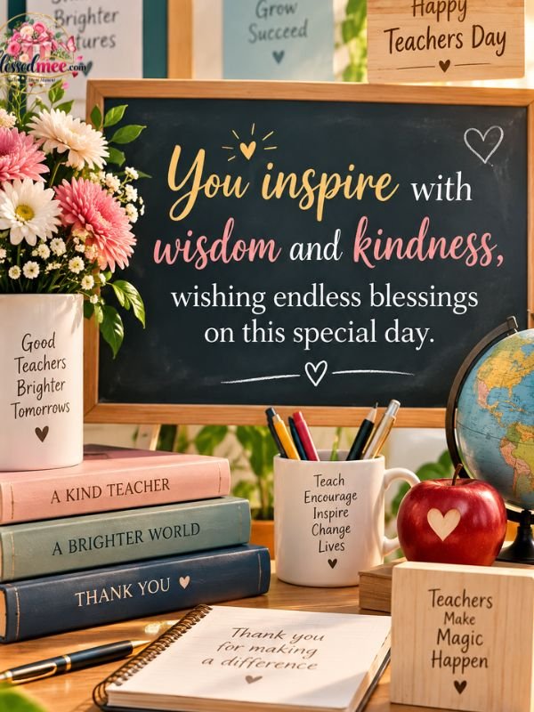 You inspire with wisdom and kindness, wishing endless blessings on this special day