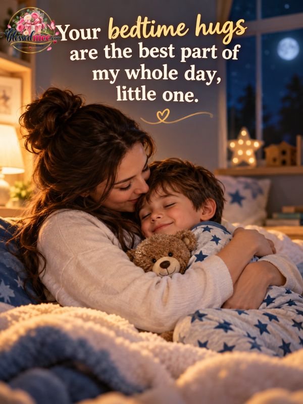 Your bedtime hugs are the best part of my whole day, little one