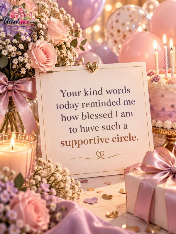 Your kind words today reminded me how blessed