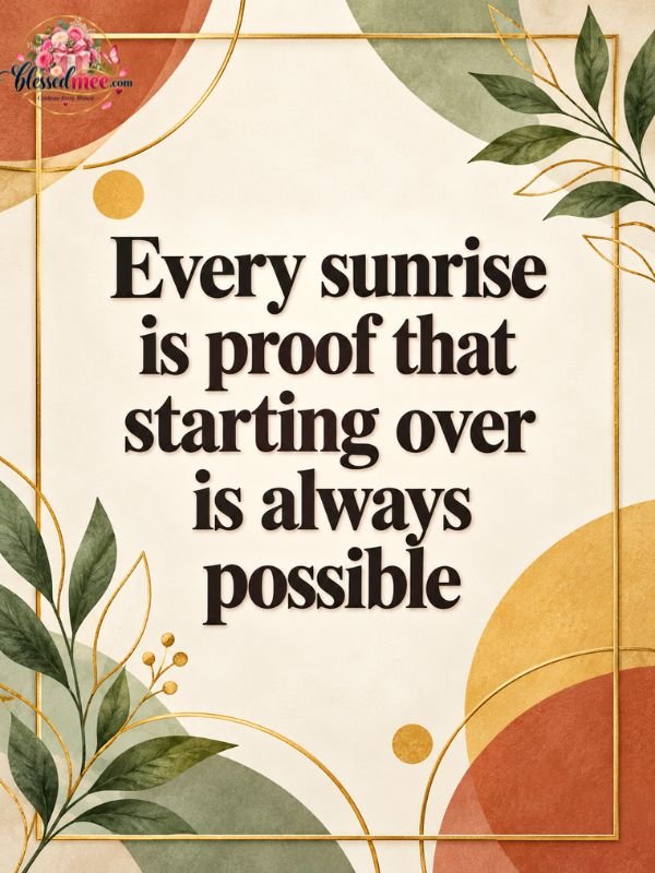 Every sunrise is proof that starting over is always possible
