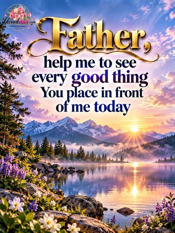 Father, help me to see every good thing You place in front of me today