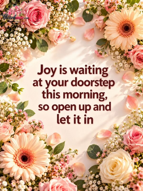 Joy is waiting at your doorstep this morning, so open up and let it in