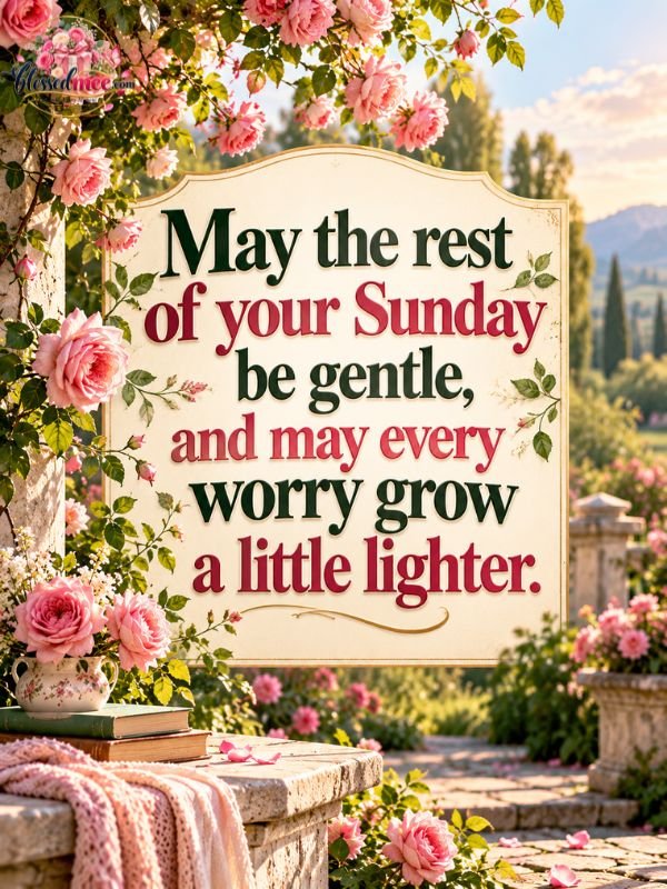 May the rest of your Sunday be gentle, and may every worry grow a little lighter