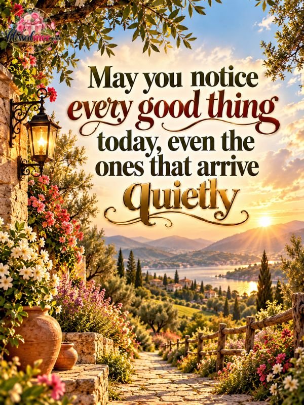 May you notice every good thing today, even the ones that arrive quietly