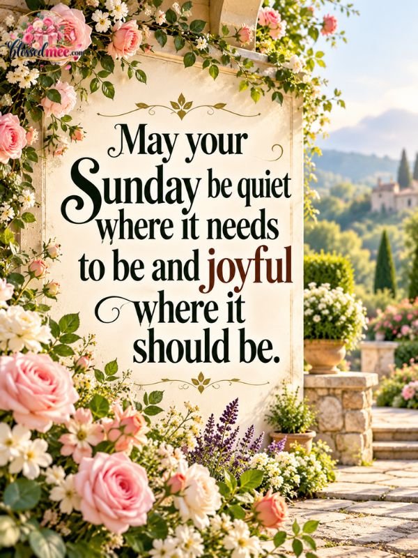 May your Sunday be quiet where it needs to be and joyful where it should be