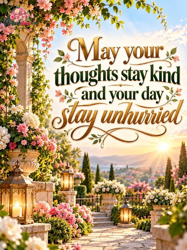 May your thoughts stay kind and your day stay unhurried