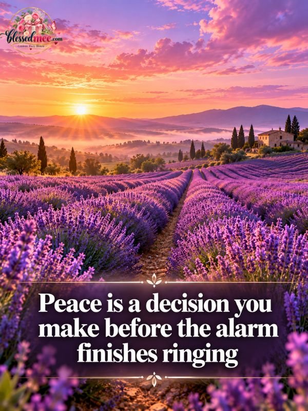 Peace is a decision you make before the alarm finishes ringing