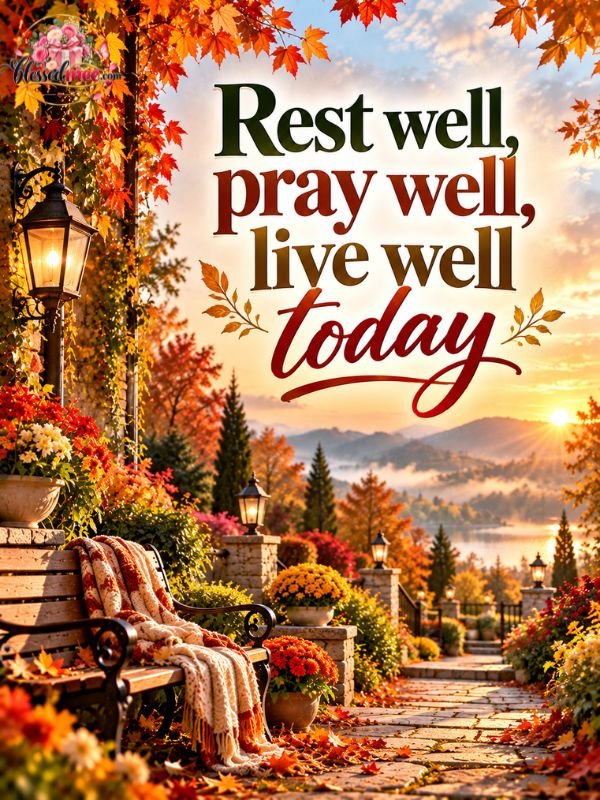 Rest well, pray well, live well today